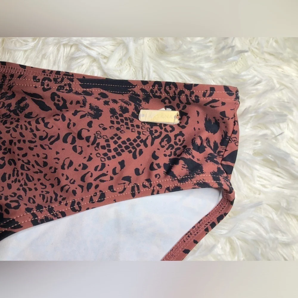 VENUS Lascana Women's Brown Bikini bottoms with black animal print size 12